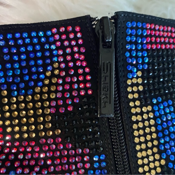 Sheikh Platform Stiletto Ankle Boots, Multi Color Studded Rhinestones - Picture 10 of 10